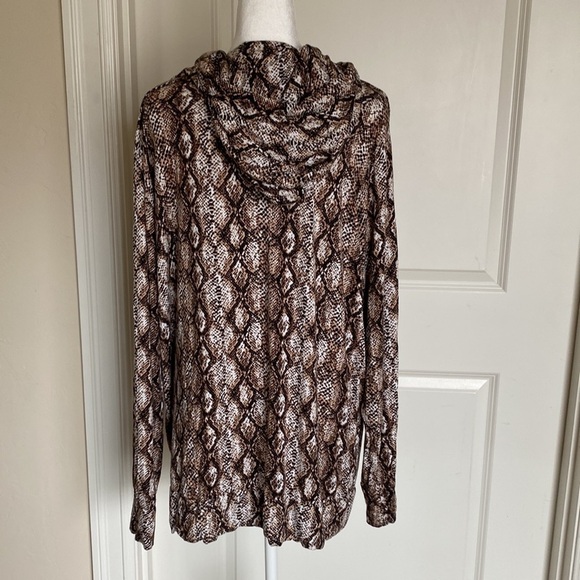 ZENANA Jersey snake print Tunic Womens hooded longline Cozy Soft loungewear XL - Picture 2 of 9